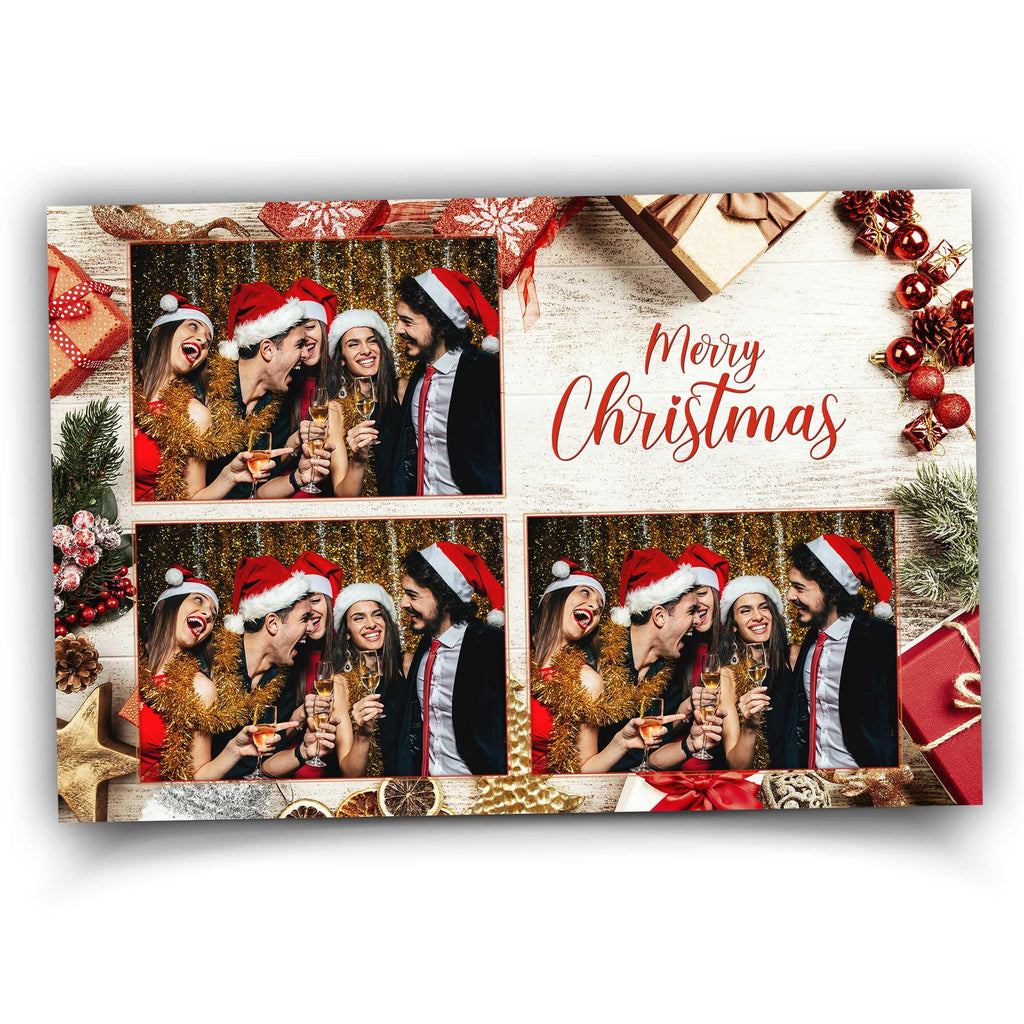 Christmas Photobooth Template Happy Holiday Party Merry Christmas Gold Xmas Photo booth Template 1420