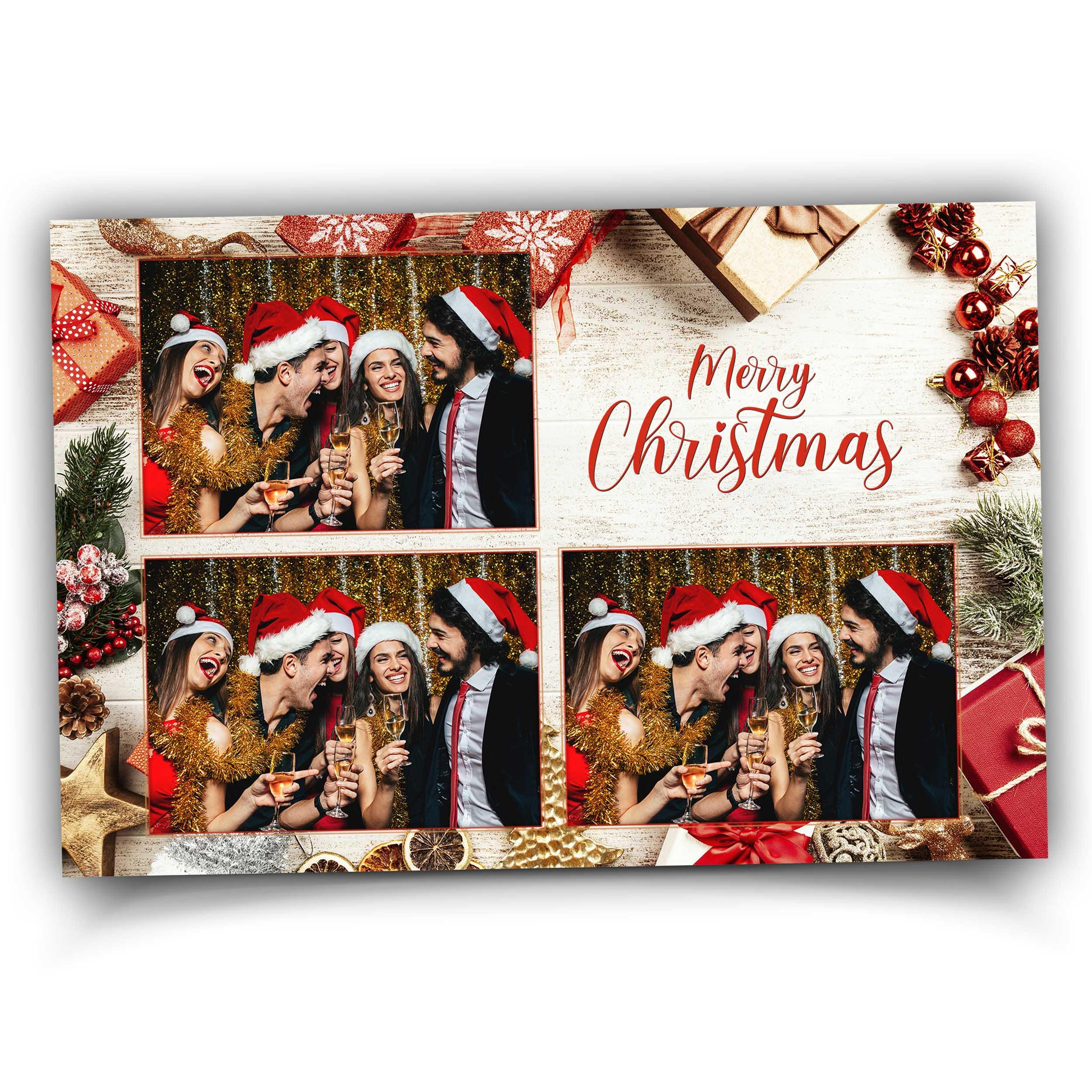 Christmas Photobooth Template Happy Holiday Party Merry Christmas Gold Xmas Photo booth Template 1420