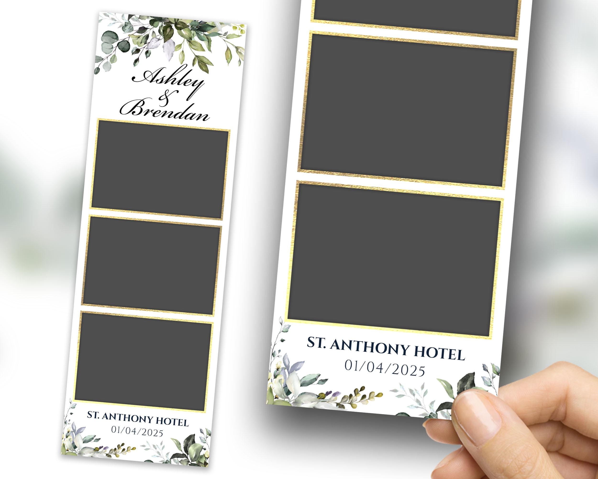 Sage Green Wedding Anniversary Bridal Shower Photobooth Template 2x6 strip 724