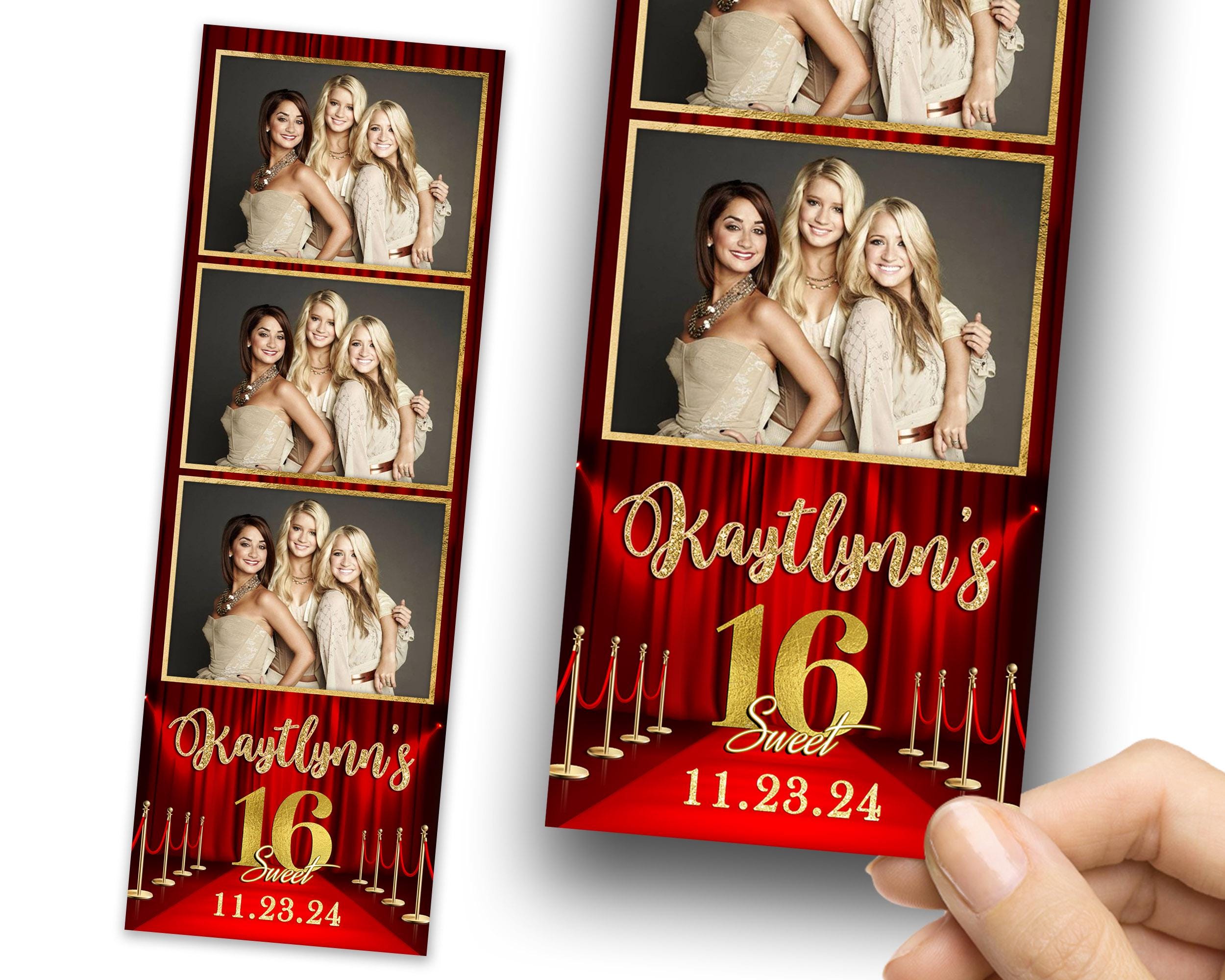 Sweet 16 Photobooth Template, Quinceanera Photo Booth Template, 2x6 strip, Birthday, Mis Quince, Quince Photobooth 1421