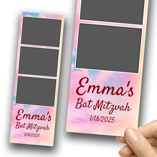 Bat Mitzvah Photobooth Template | Bat Mitzvah Photo Booth | 2x6 strip