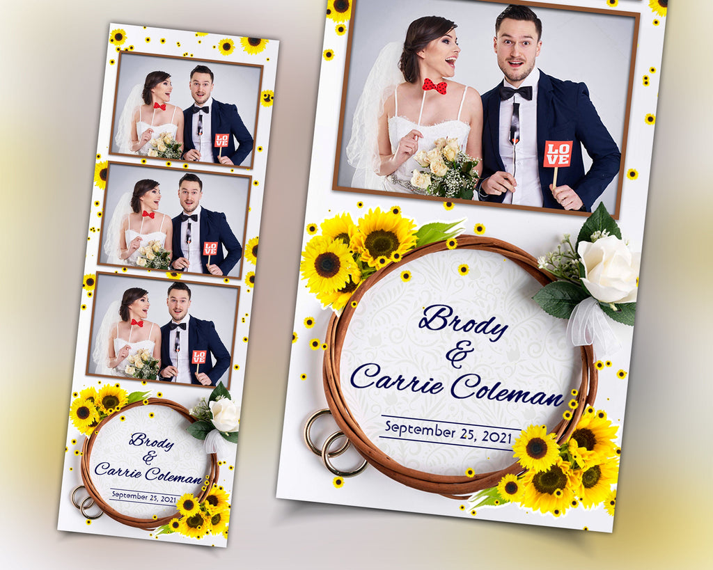 Sweet 16 Quinceanera Photobooth Template Sunflower Photobooth Template photo booth Strip 2x6