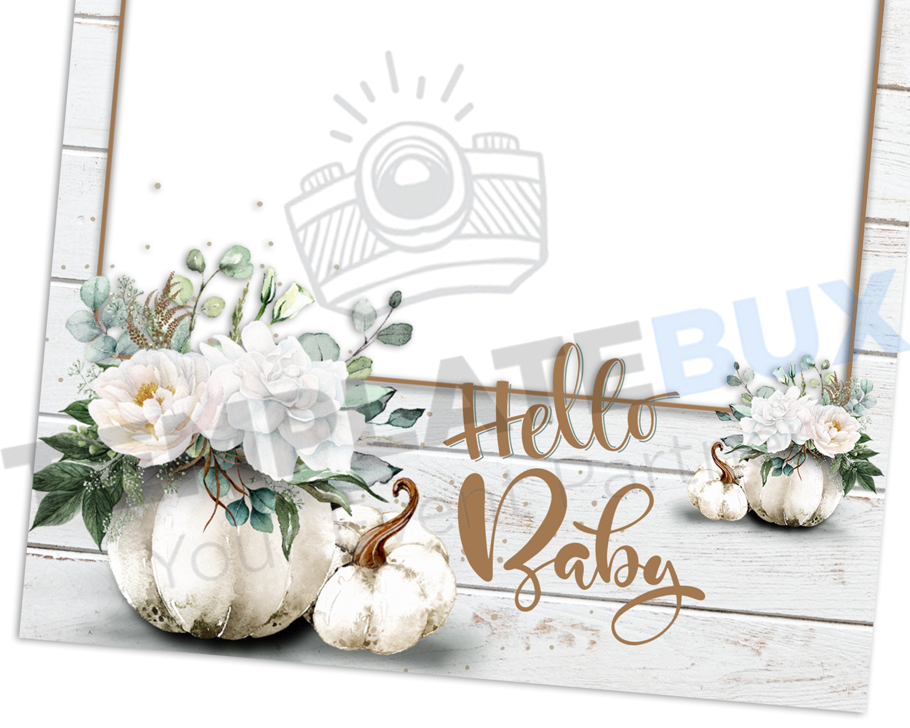 Baby shower Photo Booth Template hello baby welcoming baby baby boy baby girl birthday pumpkin floral 4x6 Photobooth Template