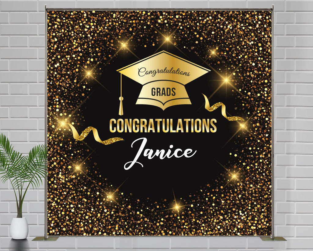 Backdrop Graduation banner 2020 Graduation decoration black and gold Graduation party decorations girl Class of 2020