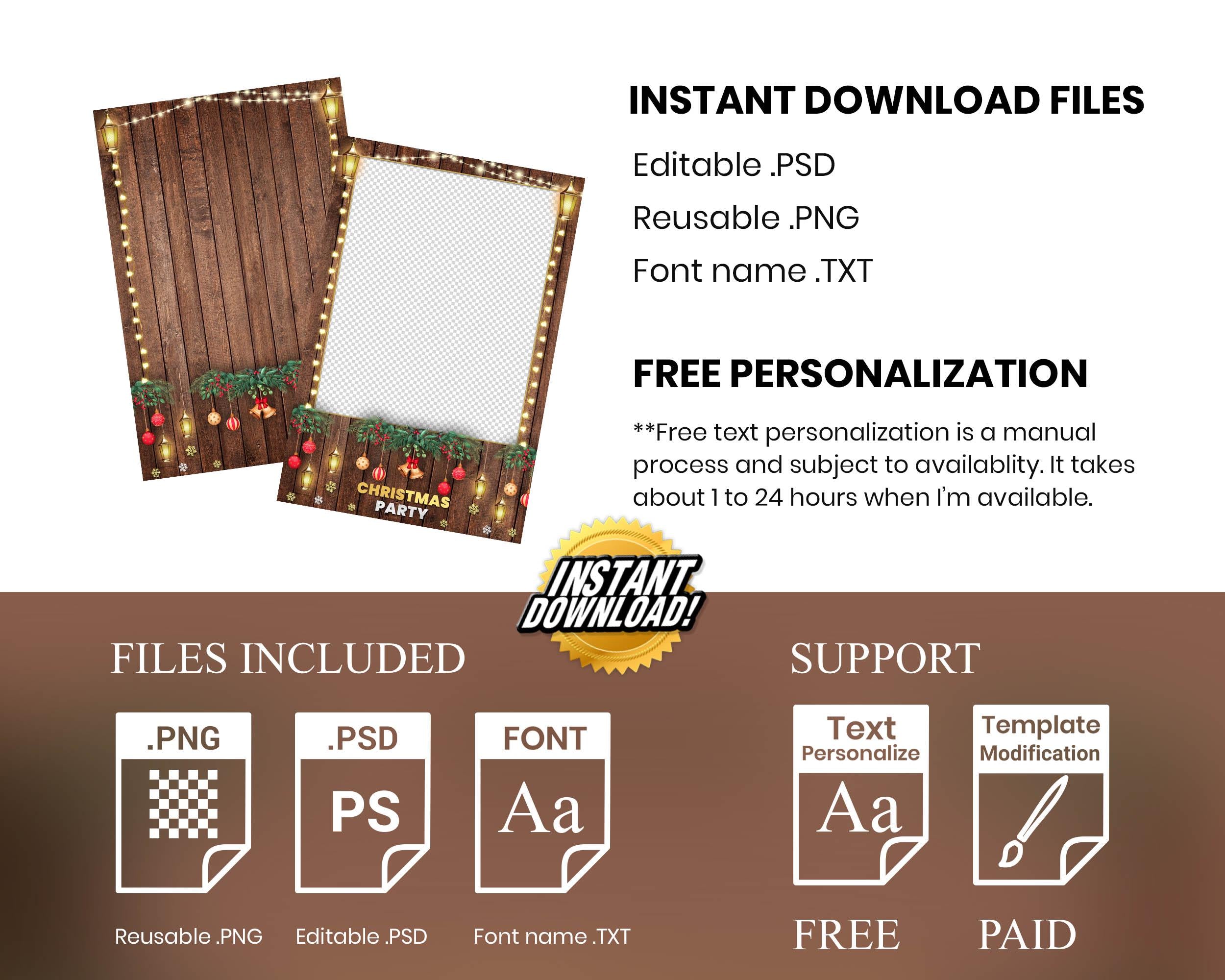 Christmas Photobooth Template, Christmas Photo Booth, Merry Christmas, Holiday Party, Xmas 636