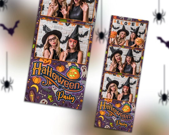 Halloween Photo Booth Template 2x6 Photobooth Pumpkin Template Strip