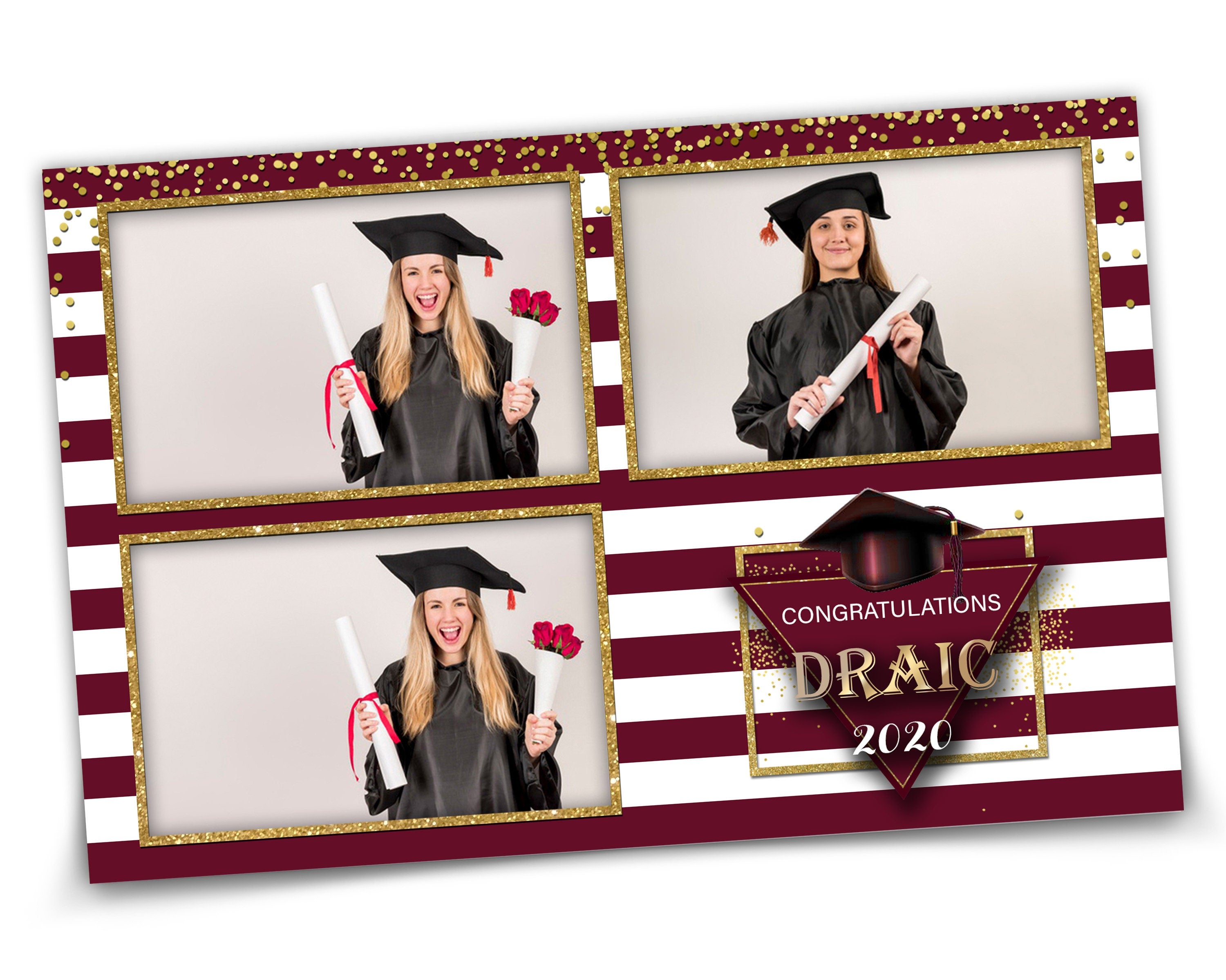 Photobooth Template Graduation Ceremony 4x6 Photobooth Template for photo booth PNG PSD XBDR 2020
