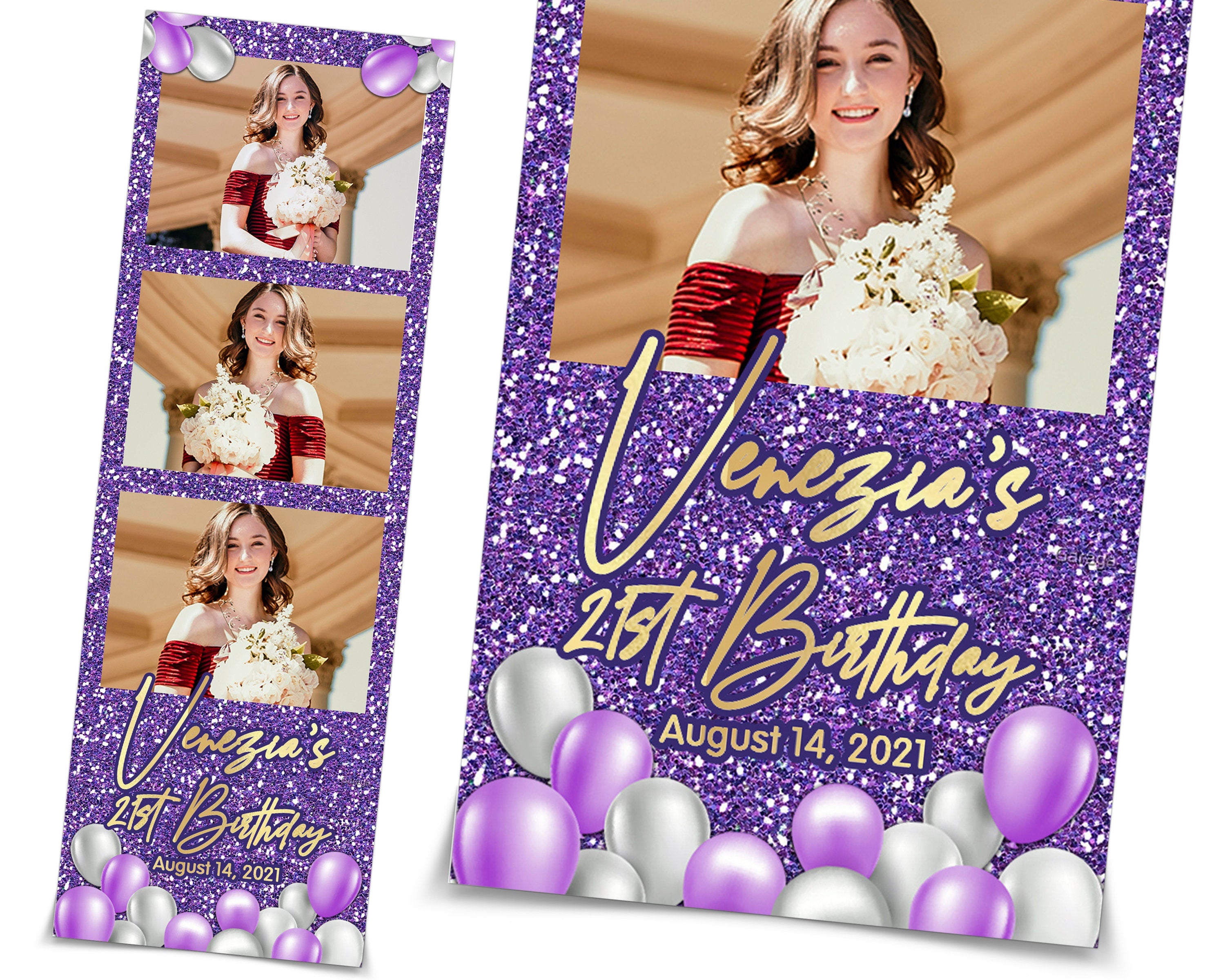 Rose Pink Sweet 16 Wedding Anniversary 2x6 photobooth template darkroom booth photo booth Valentine Dunce party
