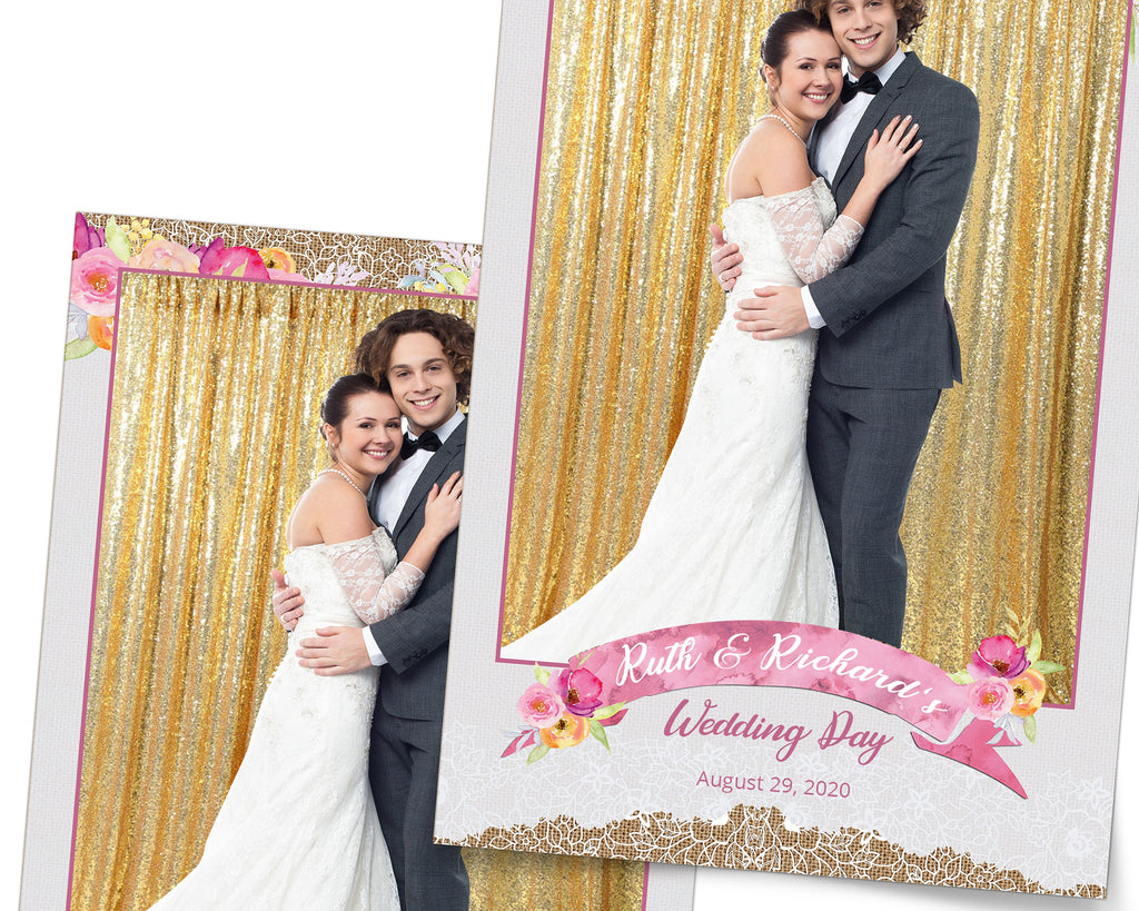 Photo Booth Template Wedding Photo Frame Bridal Shower Merry Christmas Day New Year Party 2021 4x6 Single png Photobooth Template