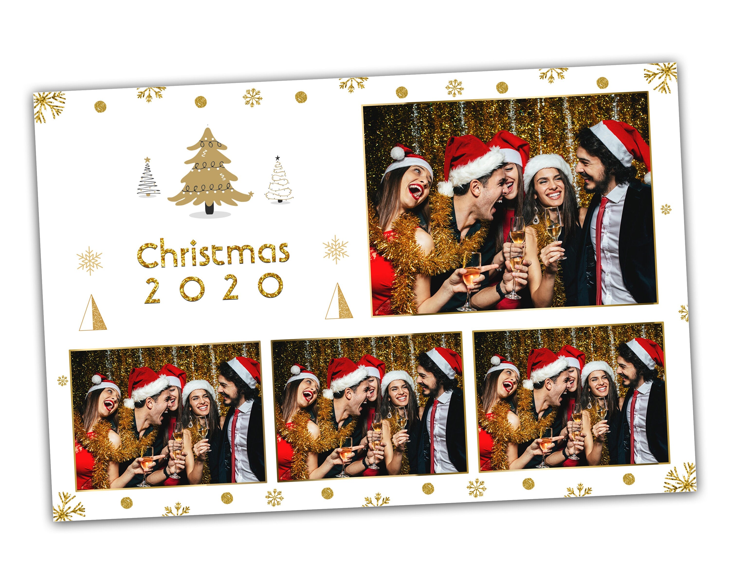 Christmas Photo Booth Template, Merry Christmas and New Year 2024 Photobooth Template pine tree