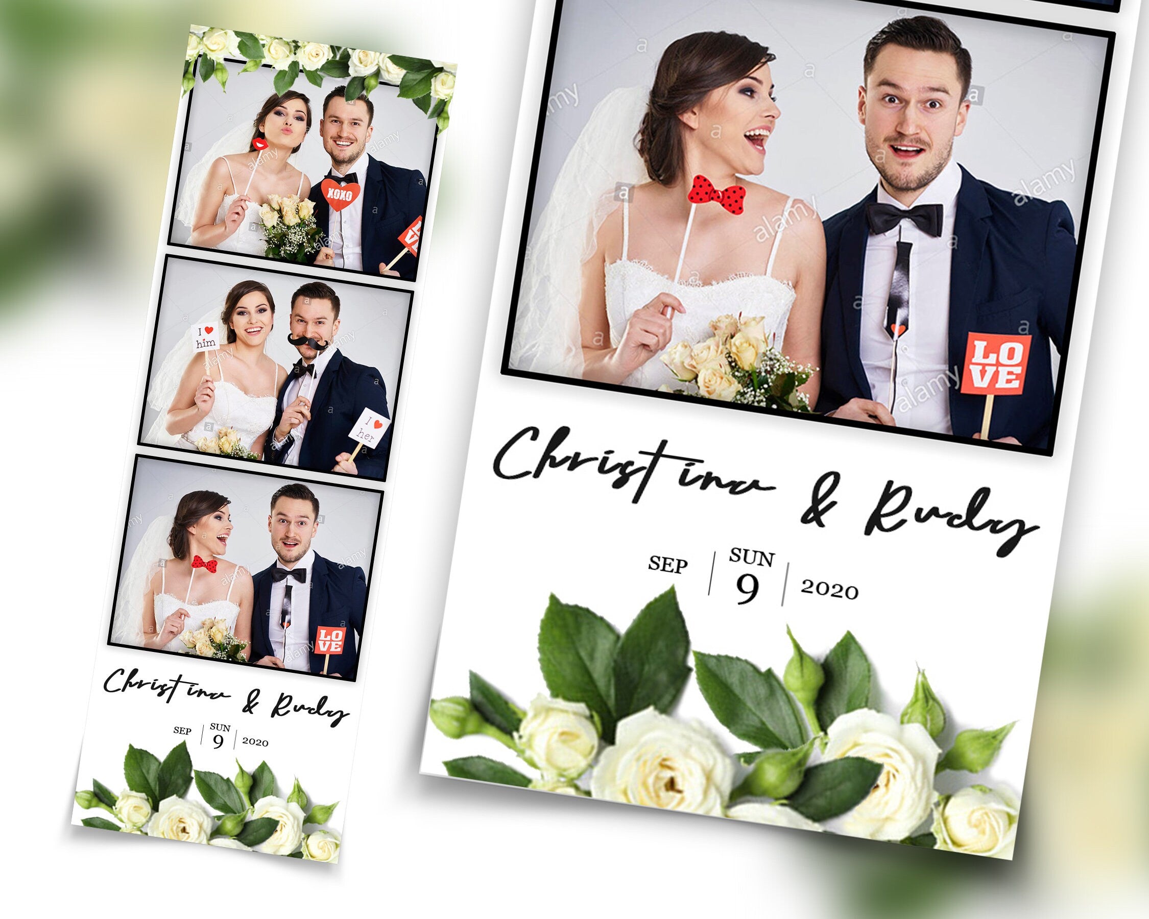 Photobooth Template Wedding Floral Photobooth Template, 4x6 Wedding Photo booth Template, Sweet Sixteen, Sweet 16, Bridal Shower, 4x6