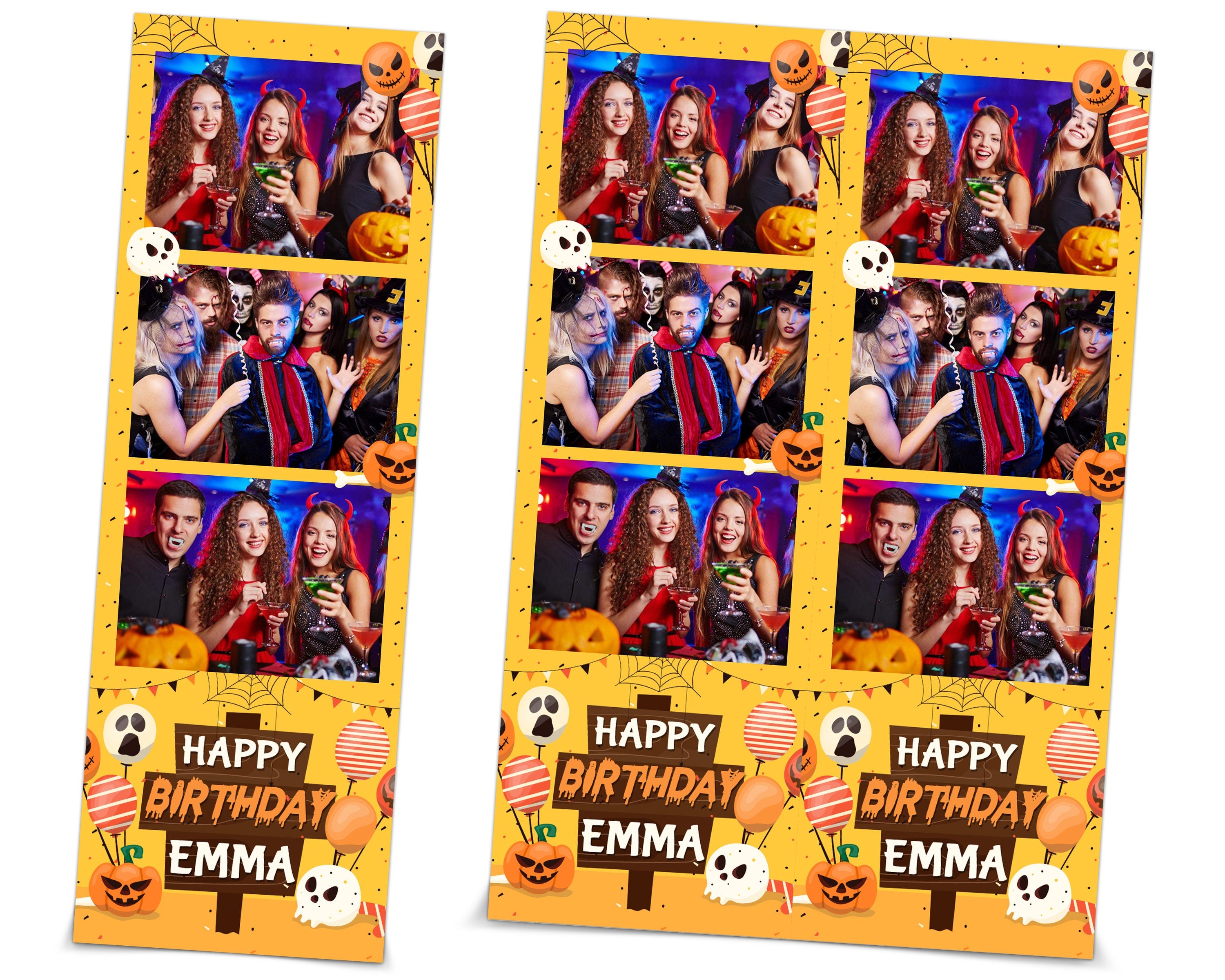 Birthday Halloween Photo Booth Template 2x6 Photobooth Pumpkin Template Strip