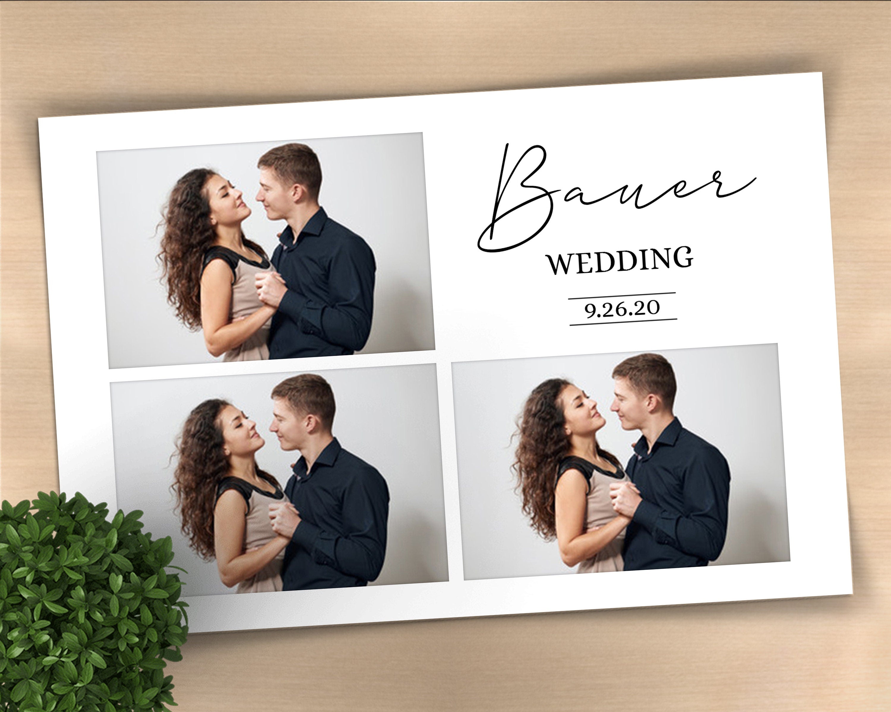 Wedding signature black and white Bridal Shower Anniversary Photo Booth Template 4x6 Photobooth Template with FONT